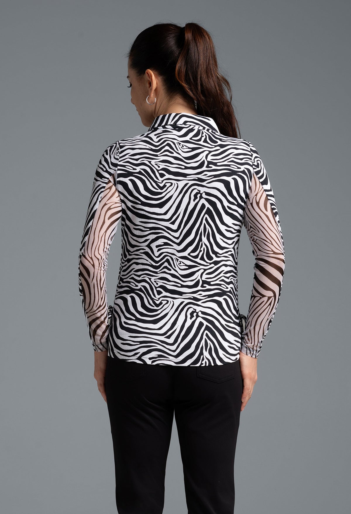 Cecilia Print Adjustable Length Long Sleeve Polo ¨C 48932